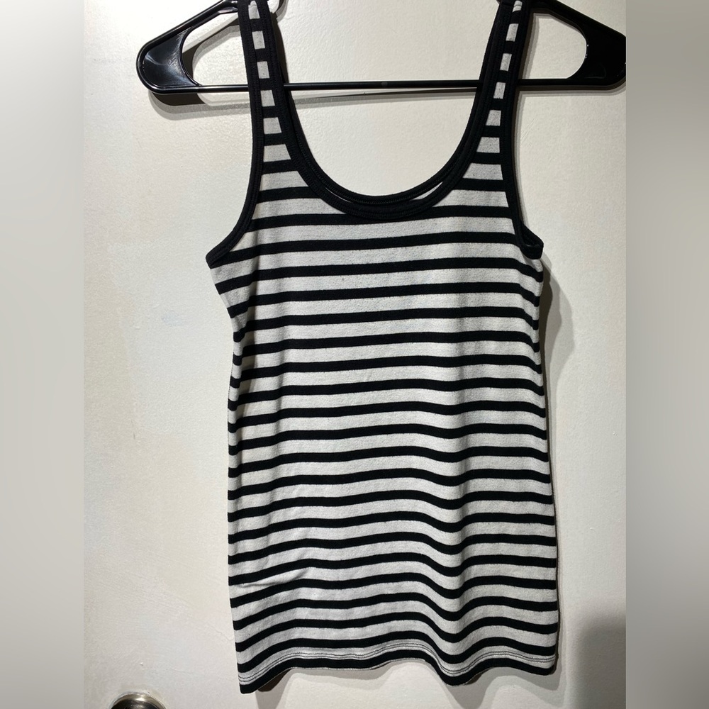 SO Black and White Striped Tank Top